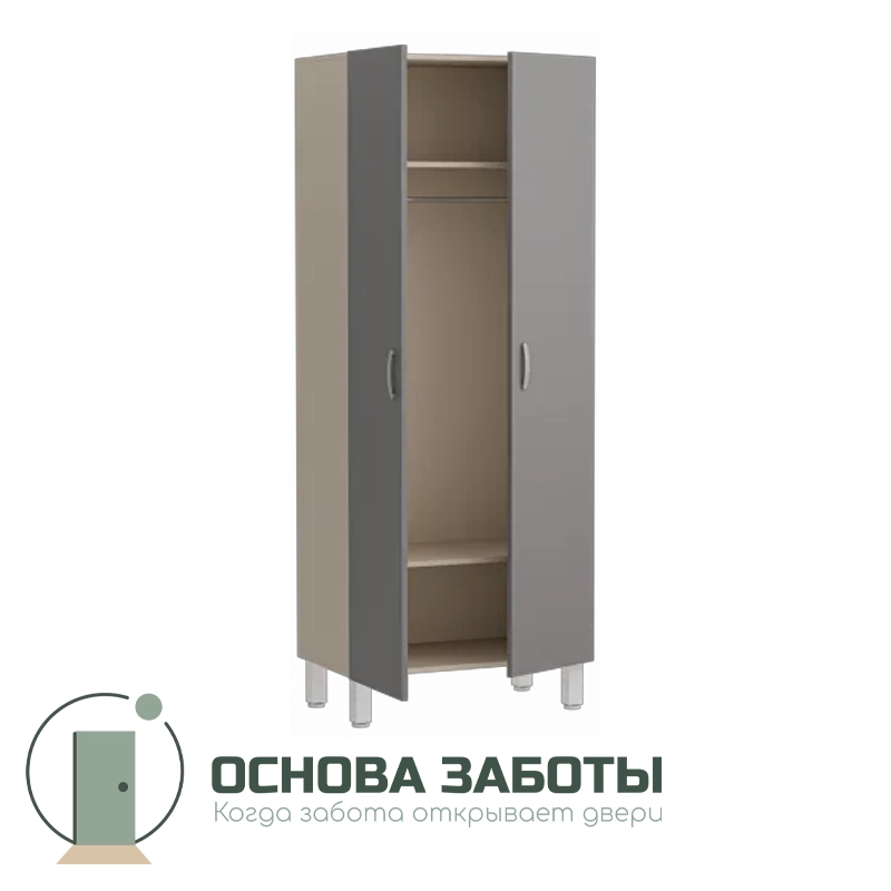 Шкаф медицинский двухстворчатый, М-ШП-80/45 (МДФ с пластиком, 2 полки)